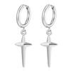 Cold Wind Cross Plain Ring Earrings Niche Simple High-end Earrings Retro Neutral Wind Couple Accessories