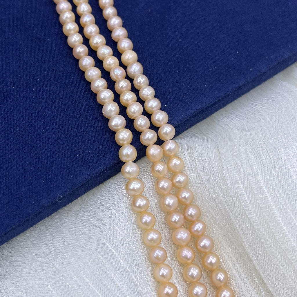 1String, Yellow Purple Multicolor Natural Freshwater Pearls, Handmade Potato Pearl Beads for Jewelry Making DIY Crafts (Beads 5-6mm, Length 36cm)