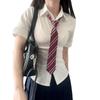 Women's Slim-Fit Waist-Cinching Academic Style White Shirt - Long/Short Sleeves, Ideal for Autumn/Winter