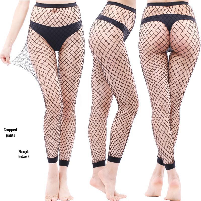 Women's Sexy Black Silk Fishnet Stockings - Thin, Tight, Summer Mesh Socks