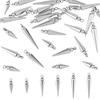 30Pcs 3 Style 304 Stainless Steel Pendants Cone/Spike Charm Stainless Steel Color 12~21.5x4mm Hole: 1.4mm 10pcs/style
