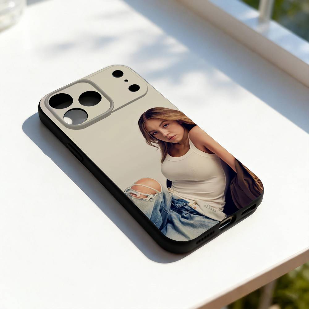 

S-Sydney Sweeney Actor Phone Case Silicone Black Soft For iPhone 17,16,15,14,13,12,11,Pro,Max,Plus,E,SE4,Air,Mini iPhone13PRO