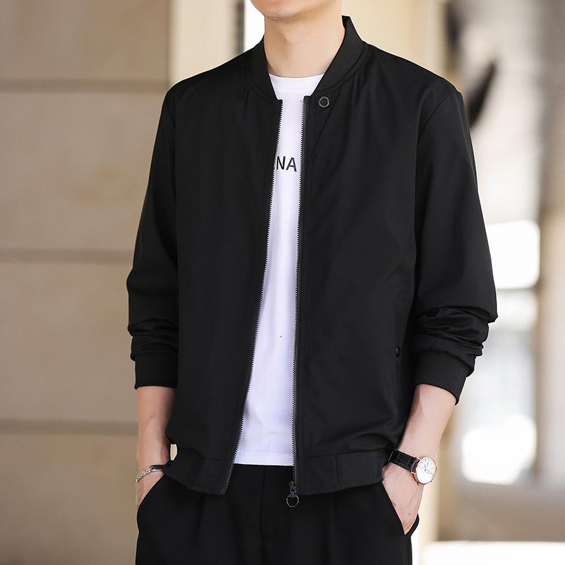 

Мужская куртка однотонного цвета с бейсбольным воротником - Универсальное весенне-осеннее пальто XL зелёный