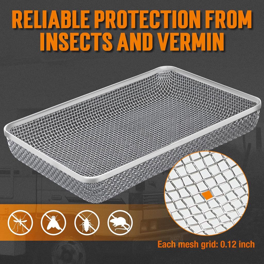 TONDA RV Furnace Vent Screen, Bug Screens Heater Vent Cover For Camper With Tallation Tool And Silicone Rubber, 4 Pack