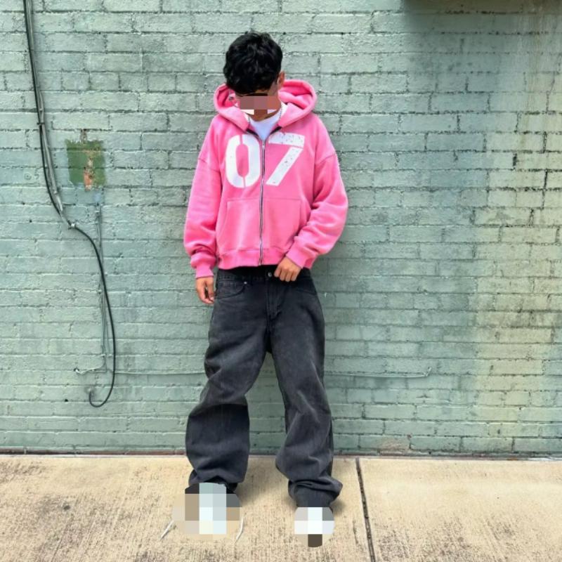 Europäischer und amerikanischer Street-Hip-Hop-Stil Digital 07 bedruckter Kapuzenpullover