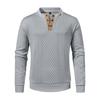 Men's Versatile Half-Zip Sweater with Single Row Buttons, Windproof and Breathable Top