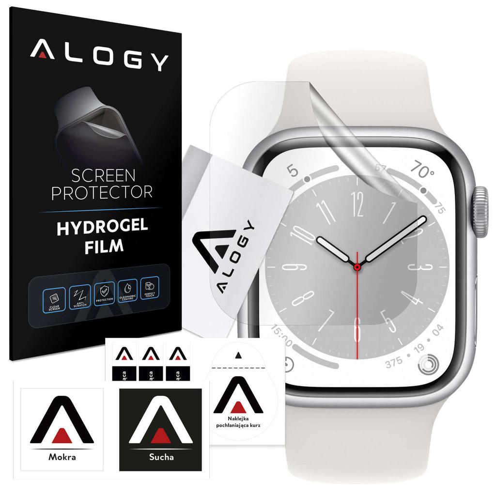 Folia Ochronna Hydrożelowa Hydrogel Alogy Do Smartwatcha Do Apple Watch 4 5 6 7 8 Se (44Mm / 45Mm) Clear
