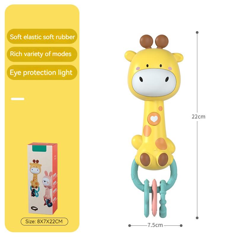 

Детские музыкальные мигающие погремушки, игрушки-прорезыватели для кроликов, колокольчики, мобильные детские погремушки, стоп, слезы, ранние развивающие игрушки для новорожденных