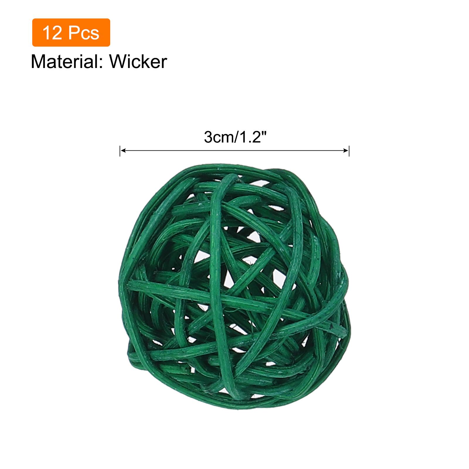 

12 шт. плетеных ротанговых шаров, декоративные шары для наполнения ваз, для свадьбы, сада, вечеринки в холле, травянисто-зеленый