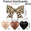 8pcs Leopard Print Bowknot Heart-shaped Film Balloons Birthday Party Anniversary Celebrations Wedding Decoration Photo Props