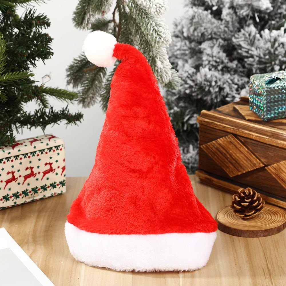 Christmas Party Decoration Supplies for Adults and Children. Universal Christmas Short-haired Plush Hats.
