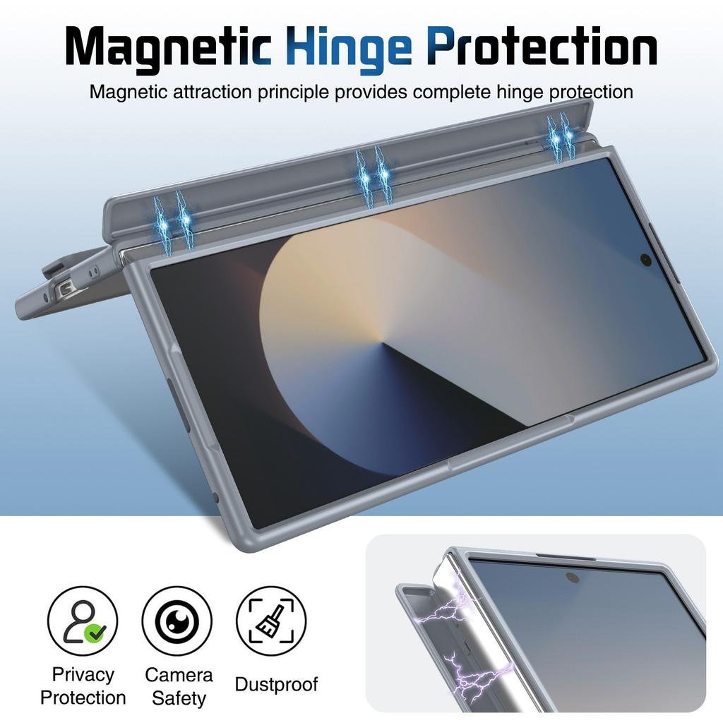 Suitable for Samsung ZFold7 Mobile Phone Case Magnetic Central Axis Full Inclusive Lens Bracket Fold6 4 Wristband Shell Film Integrated