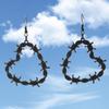 Gothic Heart Thorns Wire Mesh Earrings - Punk Hip Hop Retro Style for Halloween