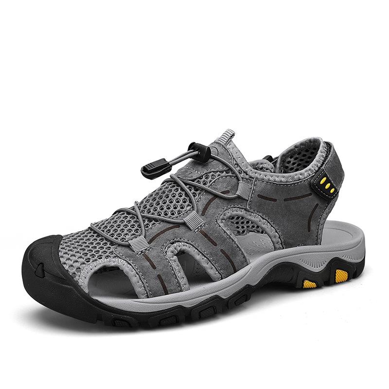 Men's 2024 Breathable Outdoor Sandals, Non-Slip Sport Beach Shoes with Hollow Design, Large Sizes Available