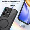 KEYSION Magnetic Phone Case for Realme 14 5G Silicone+PC Matte Translucent Clear Shockproof Back Cover for OPPO Realme 14T 5G