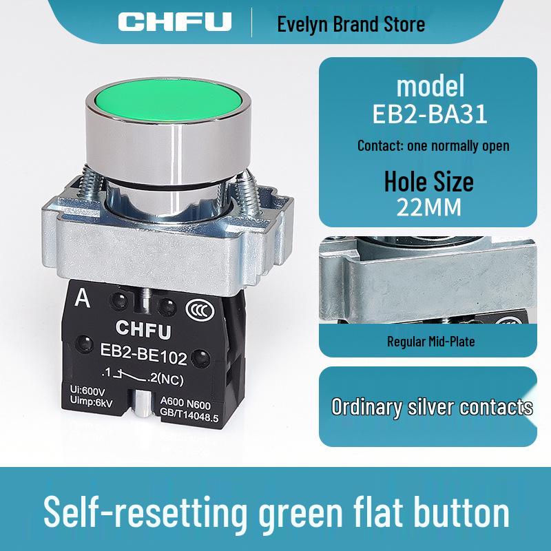 XB2 Emergency Stop Self-Locking Metal Push-Button Switch with Mushroom Head