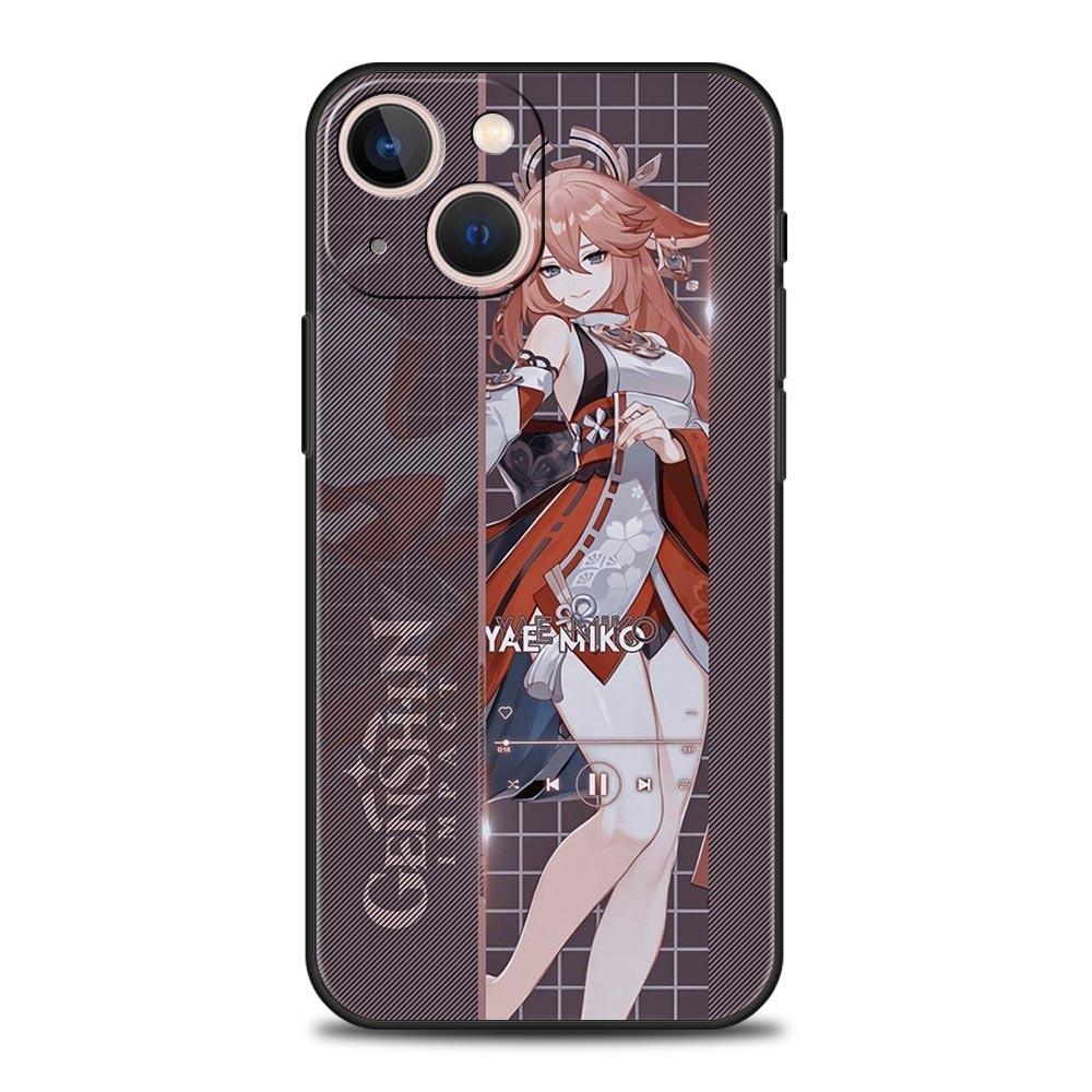 Genshin Impact Game Role For iPhone 11 12 13 15 14 Pro Max Phone Case X XR XS 7 8 Plus SE 2020 Luxury Black Soft Cover Funda