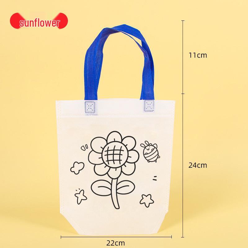 תיק טוט ציור מצויר DIY לילדים - בד לא ארוג לאמנות גן ילדים