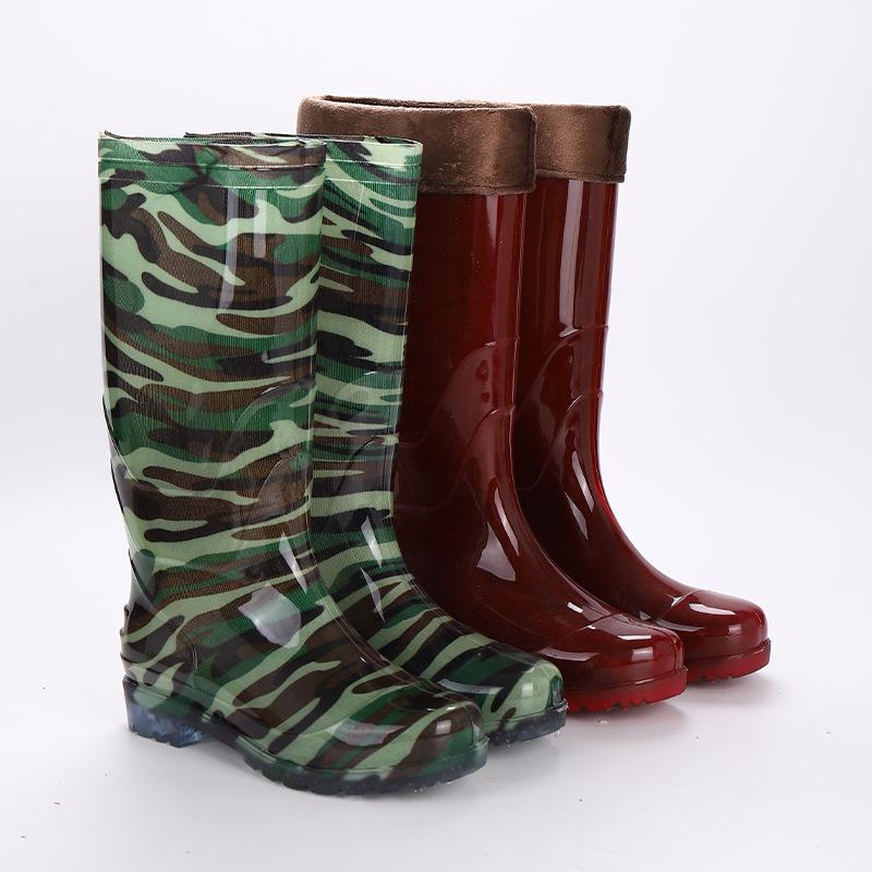 Men's Waterproof High Tube Rain Boots - Non-Slip Rubber Construction Boots