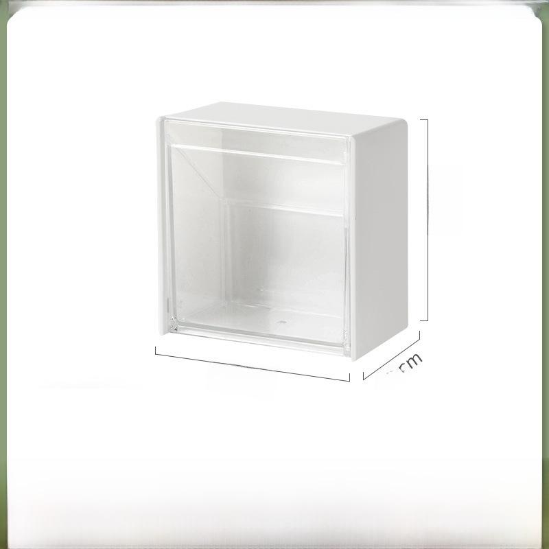 Bathroom Wall-mounted Flip-top Plastic Storage Box for Makeup, Cotton Swabs and Sundries