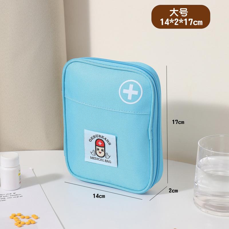 Portable First Aid Storage Bag Oxford Cloth Medicine Organizer Pouch With Zipper Compartments For Home Travel Outdoor Daily Use Small Items
