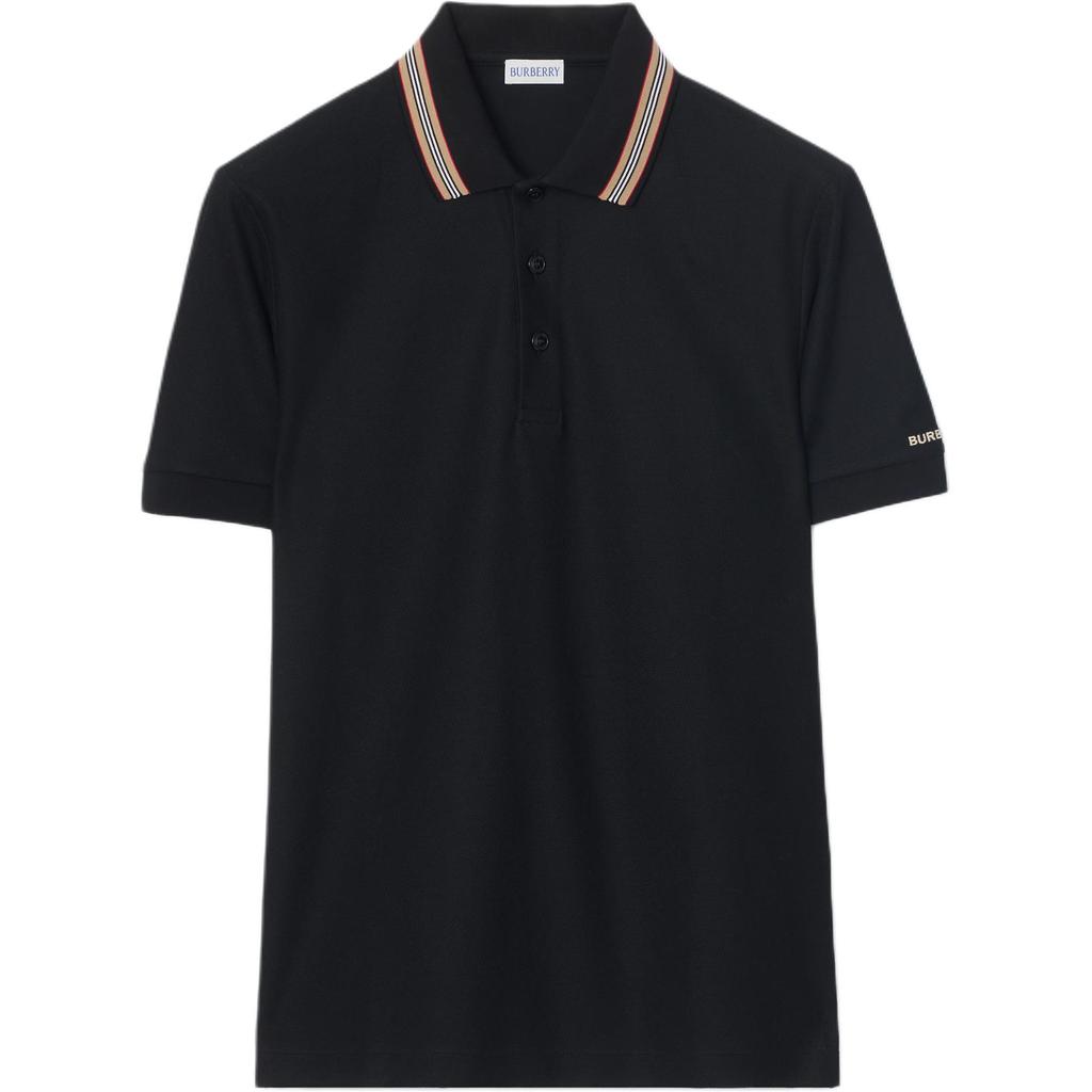 Burberry Polo Shirts Men's Black Polo Collar Moderate Straight Fit 81118111