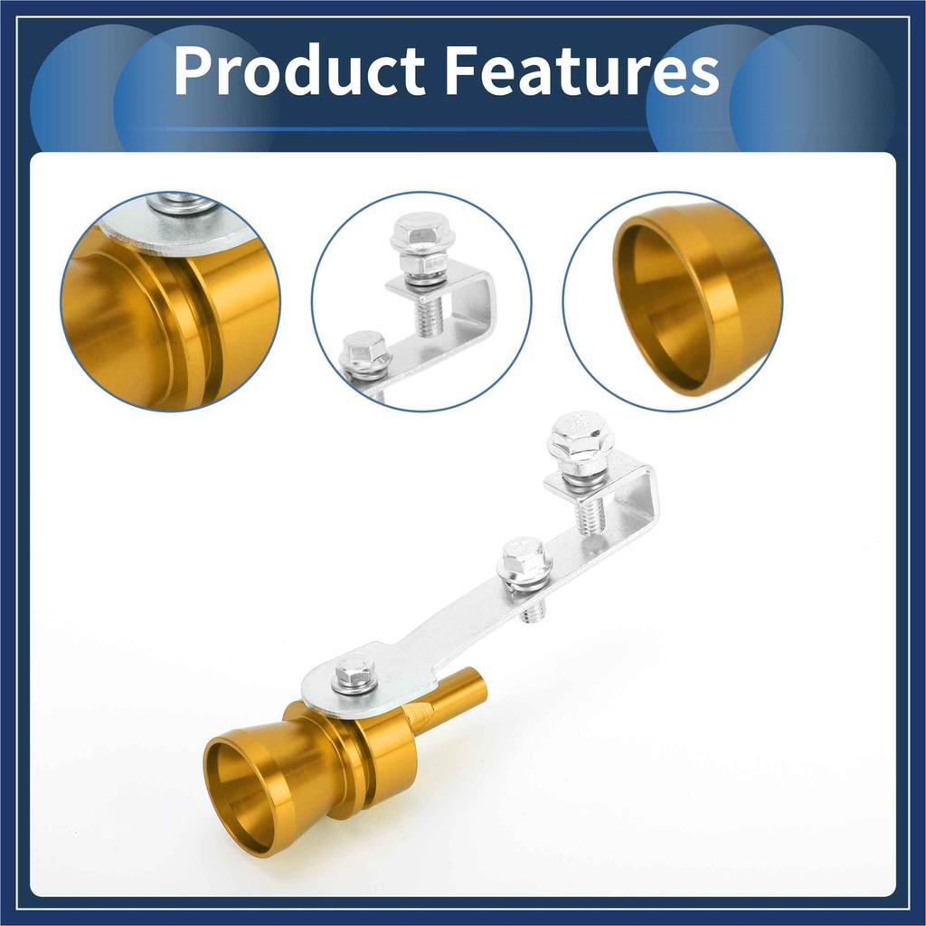 ARISELIFT 1 Set Turbo Sound Exhaust Muffler Pipe Whistle Rear Tail Pipe M Carbide Maker Aluminum Gold Tone for Bicycle