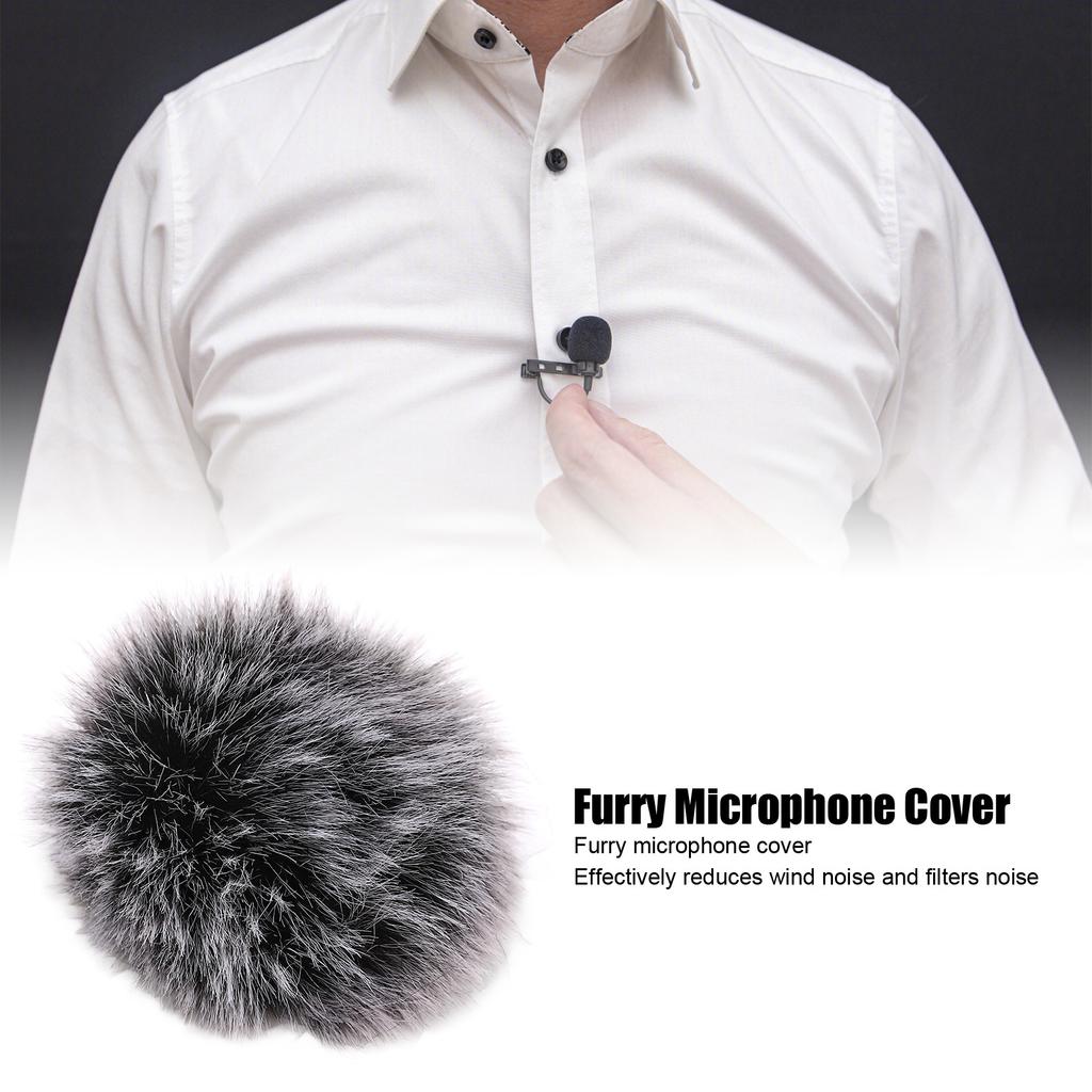 Furry Microphone Cover Noise Reduction Comfortable Soft Portable Compact Microphone Windscreen Muff for Recording