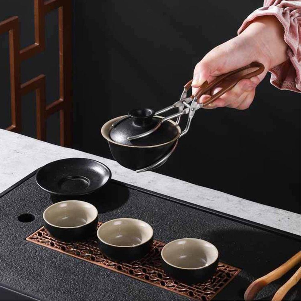 Multi-functional Tea Brewing Assistant Stainless Steel Stable Tea Cup Non Slip Cup Clamp  Tea