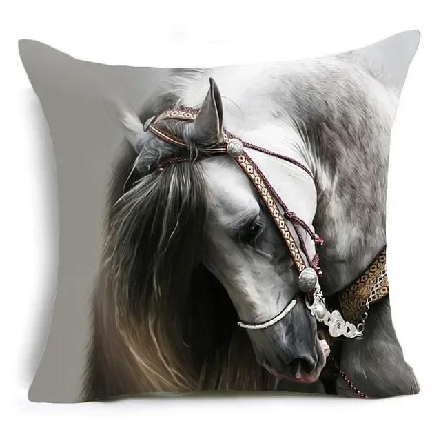 2023 New Horses Cotton Cushion Cover Steed Animal War Horses Home Decorative Pillow Cover for Sofa Car Nordic Pillowcase Vintage