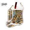 Decorative Money Hanging Tag Christmas Stocking Holder, Clear Cash Gift Clip Ornament for Tree Novelty Decor, Transparent Bill Display Pendant Giving