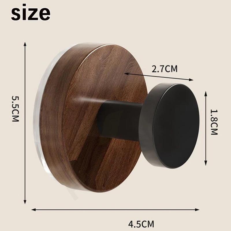 Wood Suction Cup Hooks Walnut Keys Decor Hook Door Back Clothes Towel Hanger Cabinet Drawers Handle Wall-Mounted Storage Rack