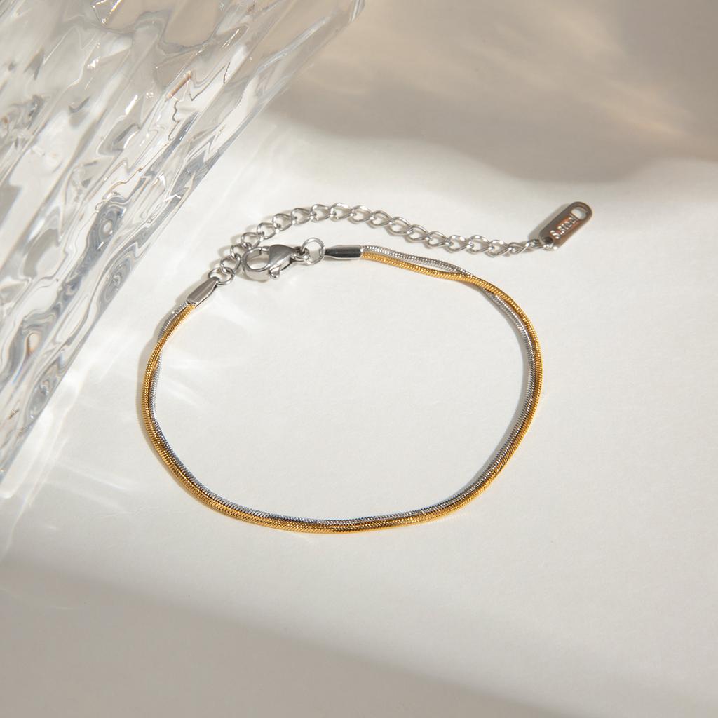  Rust Proof Stainless Steel Multi-Layer Chain Bracelet Daily Smooth Hypoallergenic Waterproof Jewelry for Women Accessories