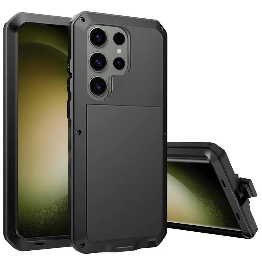 

Роскошный сверхмощный металлический противоударный бронированный чехол для телефона Samsung S24Ultra S23 S22 S21 S20 Note 20, чехол с защитой от царапин, мягкая защитная пленка для экрана For Samsung S20 plus чёрный