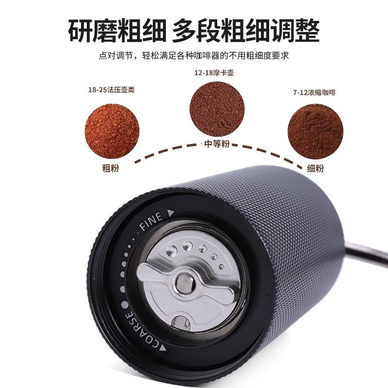Manual Coffee Grinder With CNC Precision Steel Burr Aluminum Body Portable Hand-Crank Home Use
