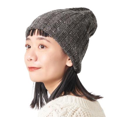 CHARM Made In Japan Recycled Wool Knit Hat X Stylish Reversible Hat [Free Size/Gray Ivory] Autumn/Winter