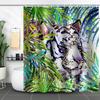 Waterproof Shower Curtain Digital 3D Printing Fun Animal Cat Shower Curtain Partition Curtain Shower Cloth
