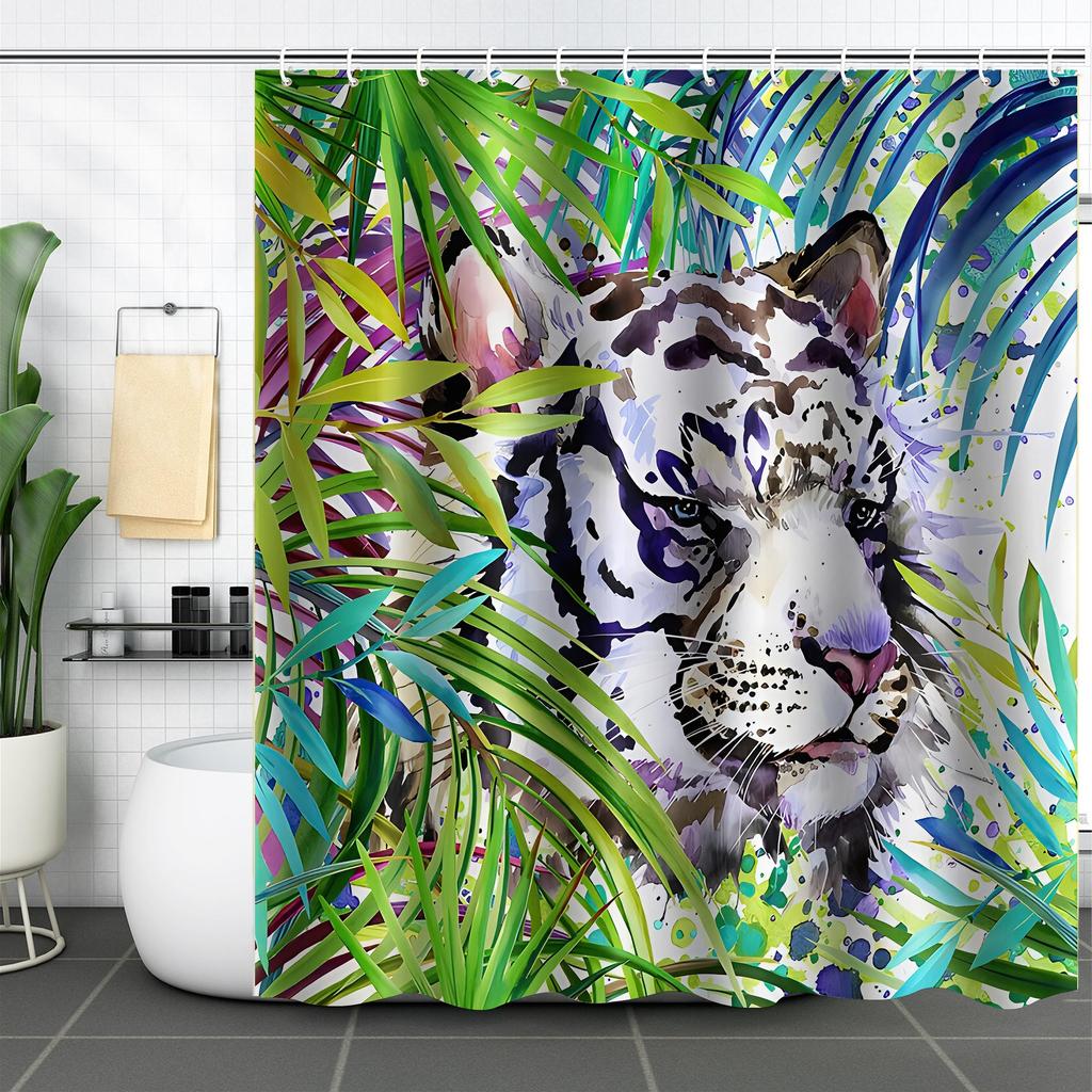Waterproof Shower Curtain Digital 3D Printing Fun Animal Cat Shower Curtain Partition Curtain Shower Cloth