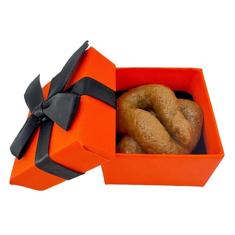 Prank Surprise Gift Box - Realistic Simulated Poop With Gift Box, Orange Design, Suitable For Halloween, Christmas, Birthdays, And Other Occasions Surprise gift box