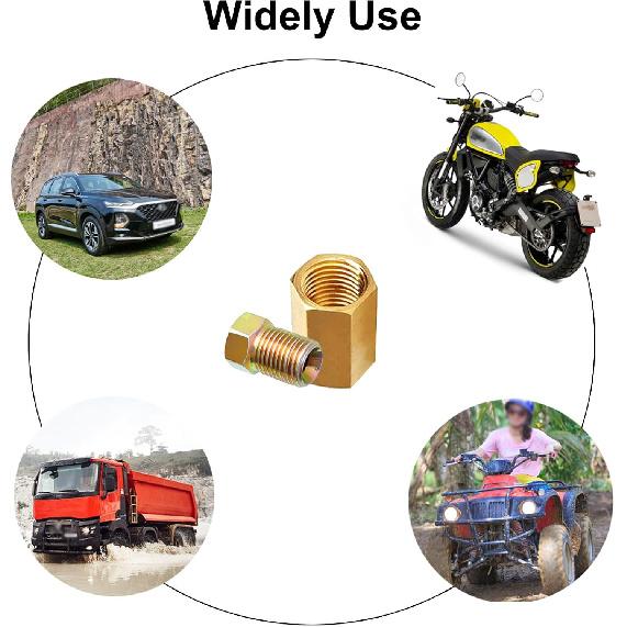 MuHize 1/4 Brake Line Fittings - Upgraded 15 Pieces 7/16 24 Threads Brake Union Fittings Assortment For 1/4” Brake Tube (5 Unions, 10 Nuts)