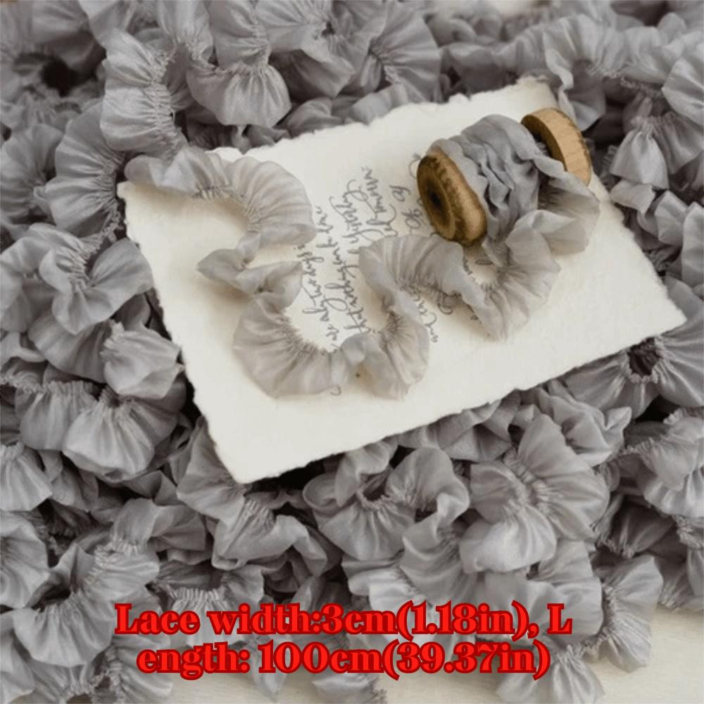 Polyester Pleated Lace Ribbon 3cm Wide Lace Material Ruffle Sewing Fabric Pleated Clothing DIY Supply