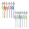 20 Pcs Rainbow Straw Beverage Straws Kids Drink for Festival Cartoon Childrens Toys Adorable Party Decorate Decorations