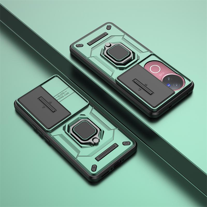 Ring Bracket Phone Case For Vivo V50 5G Case Cover For Vivo V50 5G Global Sliding Window Funda Back Cover For Vivo V50 5G