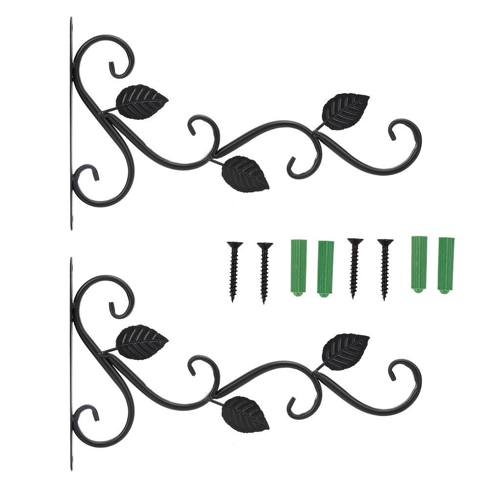 2Pcs European Style WallMounted Iron Hanger Hook for Flower Pots Garden Decoration Ornament
