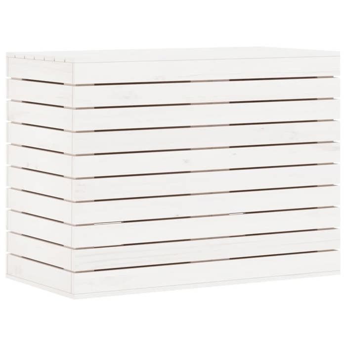 VidaXL Panier à linge blanc 88,5x44x66 cm bois massif de pin 832320