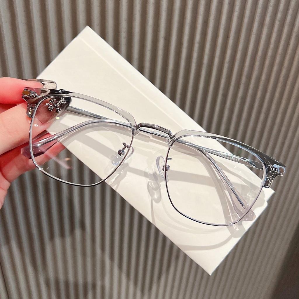 Anti-Blue Light Eyebrow Frame Flat Mirror Women'S Avant-Garde And Versatile Cool Handsome Myopia Glasses Frame Men