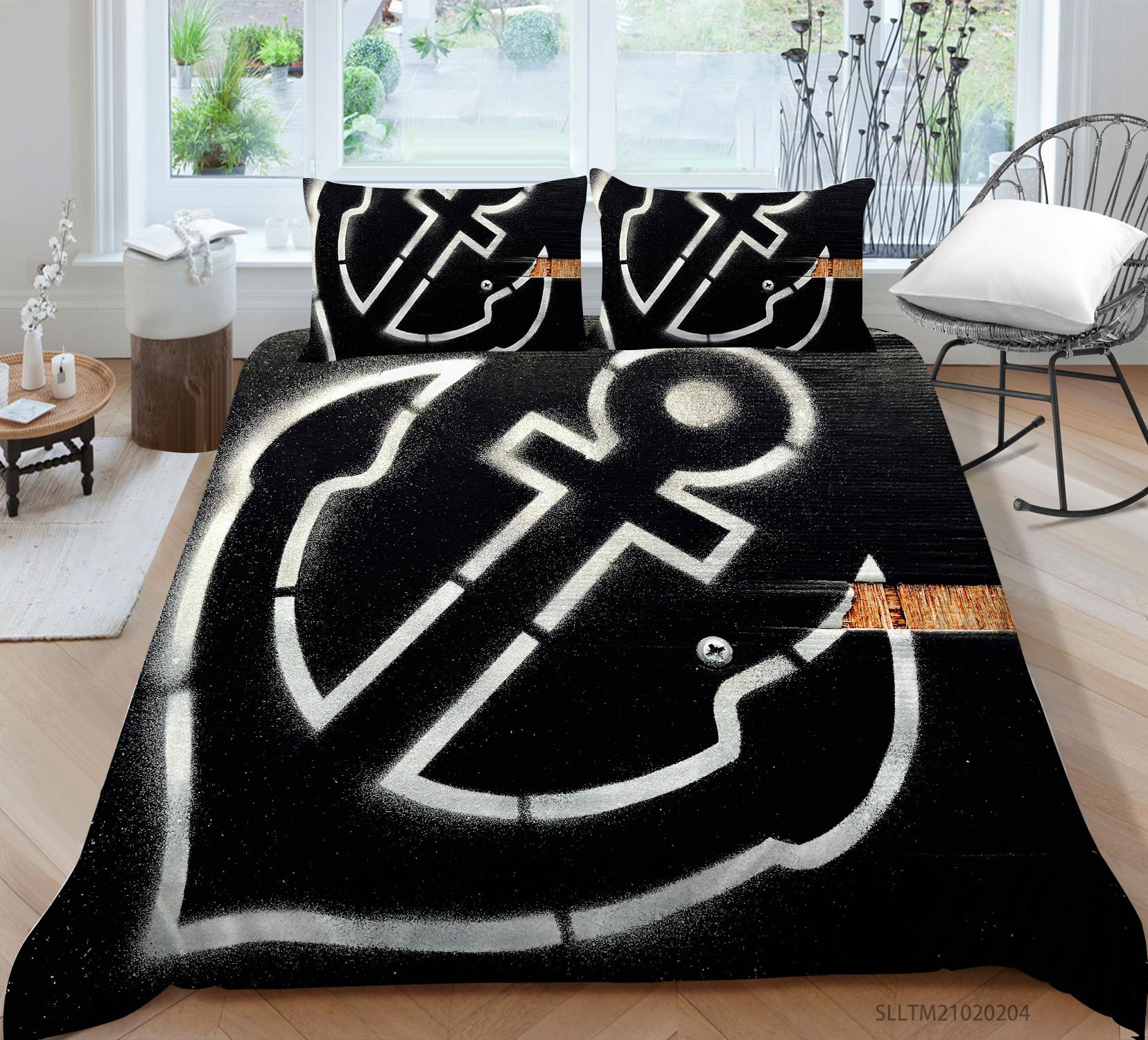 

Комплект постельного белья с цифровой печатью высокого разрешения и рисунком якоря, пуховый пододеяльник, наволочка, 2 или 3 шт. DE200 * 200, мягкое моющееся украшение для дома Baby 100x135cm