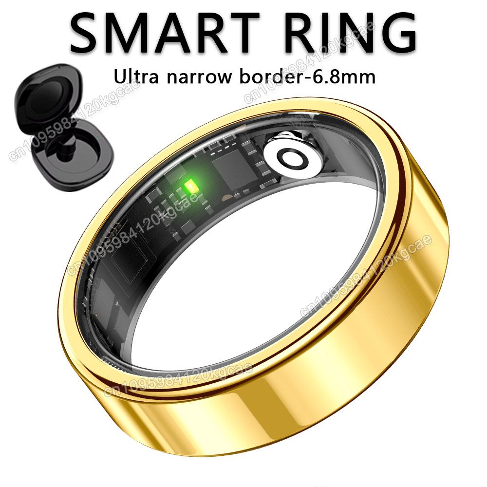 New R09 Smart Ring Men Women with Charging Case,Heart Rate Blood Oxygen Sleep Monitor, Multiple Sport Mode, 5ATM Waterproof Ring