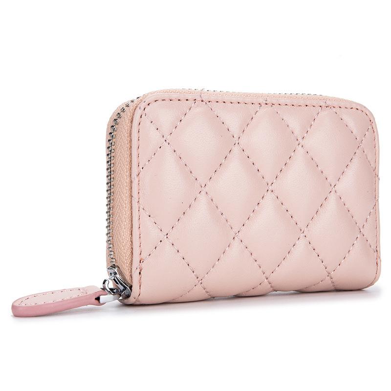 

Новый кошелек-органайзер на молнии для карточек, модный держатель для карточек, трендовый кошелек для кредитных карт женский с несколькими отделениями розовый