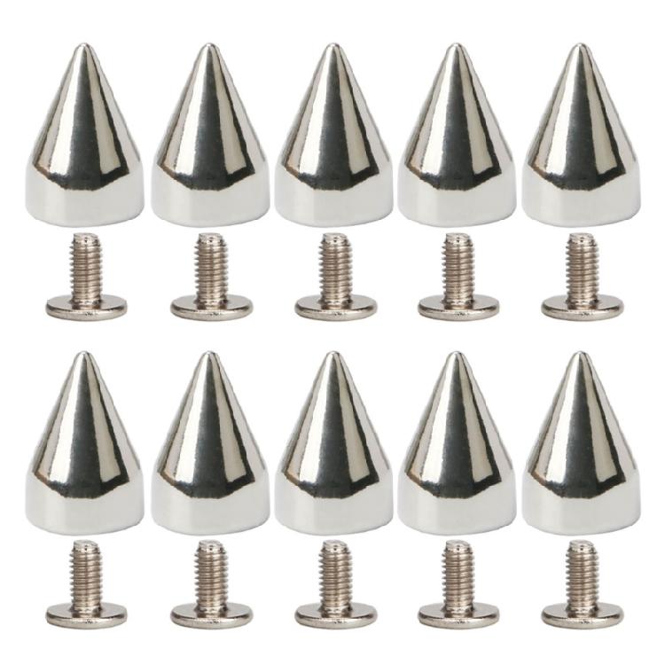 Clous à pointes Rivets Métal Argenté Rivets Décoratifs Punk, 10 Pièces Rivets Pointus à Visser Boucles Bouton Gothique pour Artisanat DIY